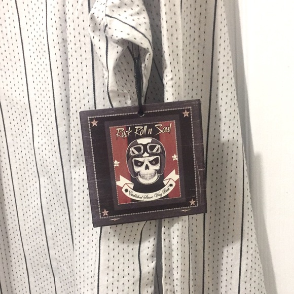 Men’s shirt “Rock Roll n Soul” size L, white/black - Picture 4 of 17